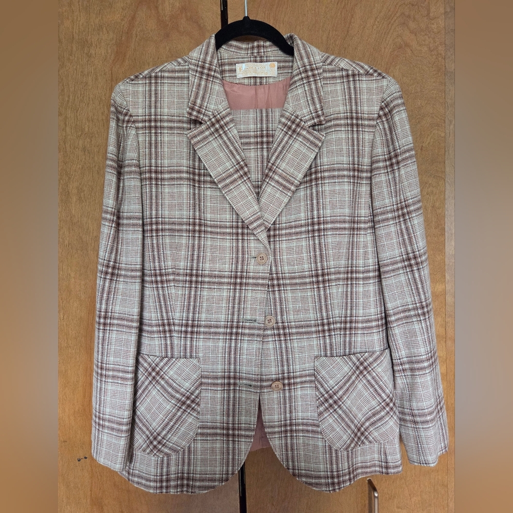 Vintage Pendleton Plaid two piece skirt suit 100% wool size‎ 16